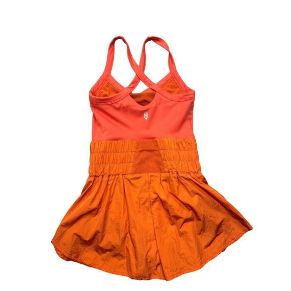 Free People Movement Way Home Skortsie S Orange Morning Burst Dress Athletic - Picture 3 of 16